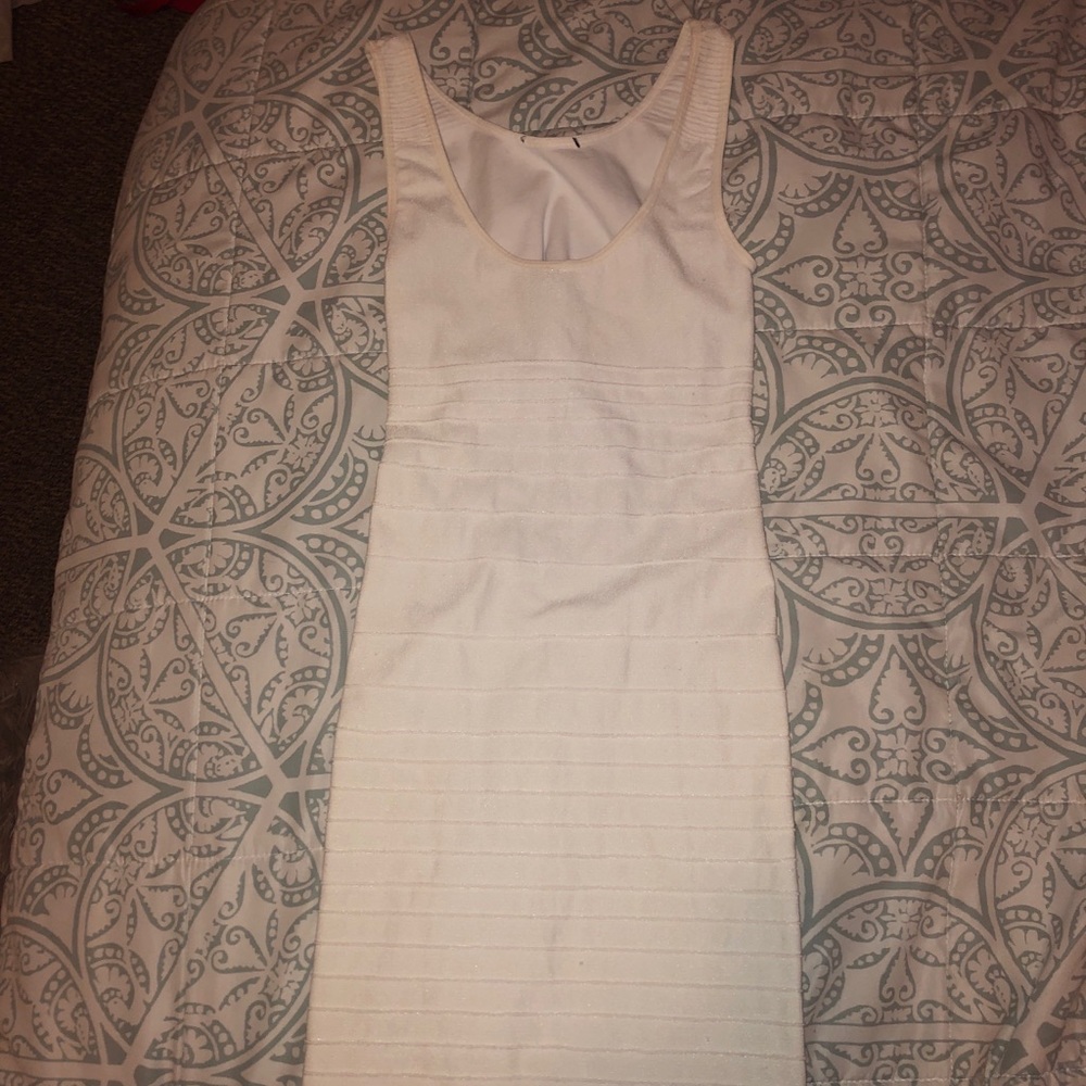 Bebe tight white bodycon dress